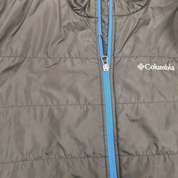 Columbia Omni Heat Jacket Mens Sz Medium Black Zip Winter Puffer Insulated Coat - Picture 11 of 11